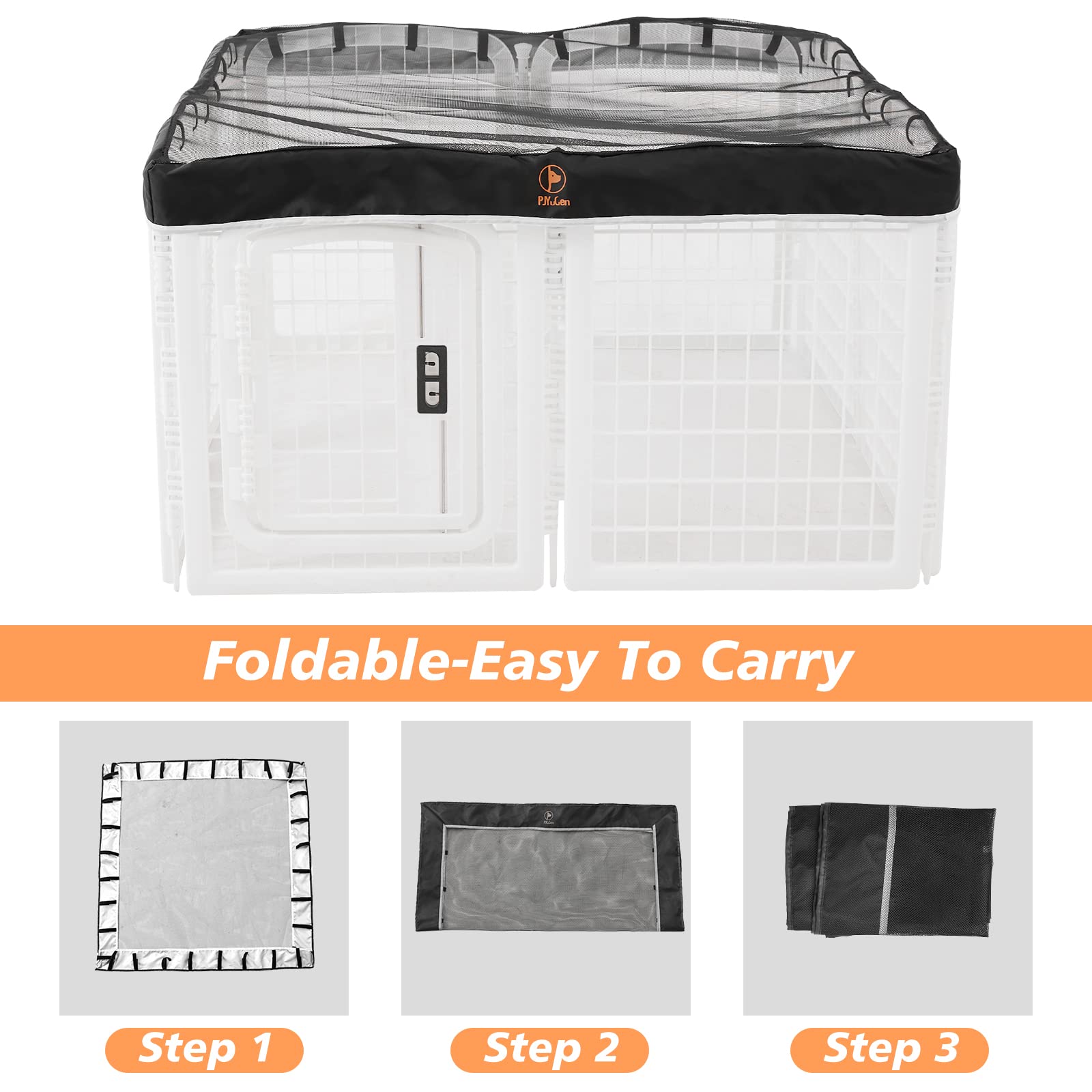 PJYuCien dog playpen mesh top cover outdoors promoting airflow and pet comfort