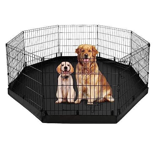 PJYuCien dog playpen setup with eight panels for quick assembly.