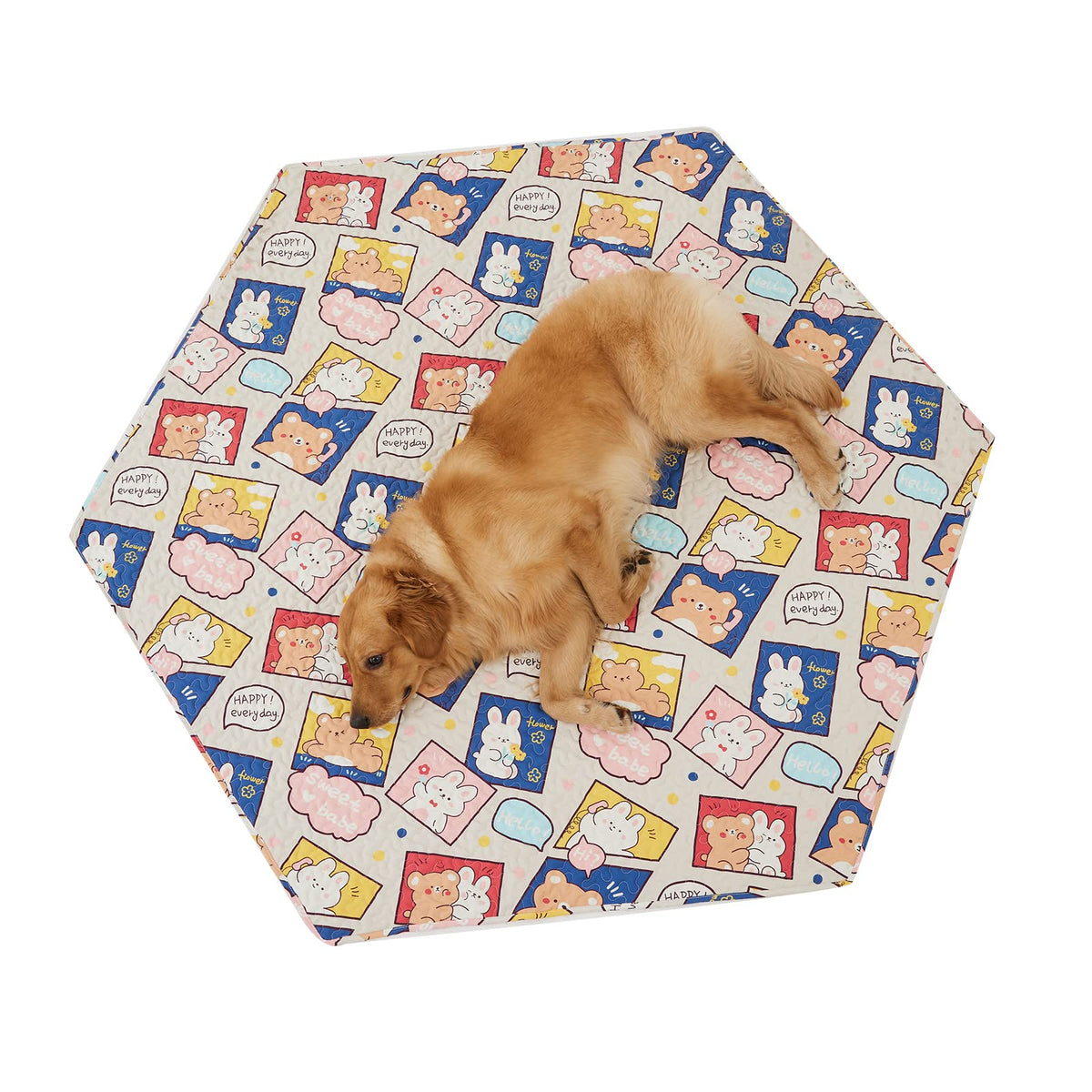 PJYuCien washable dog playpen mat in a 36-inch square for versatile indoor use