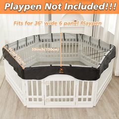 PJYuCien dog playpen cover with mesh top for breathable airflow and sun protection.