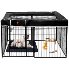 PJYuCien square top cover on an 8-panel playpen provides full coverage and spill protection.