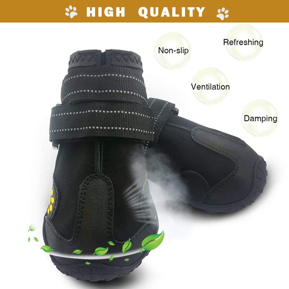 PK.ZTopia waterproof dog boots strap details highlight adjustable fasteners for snug paw support