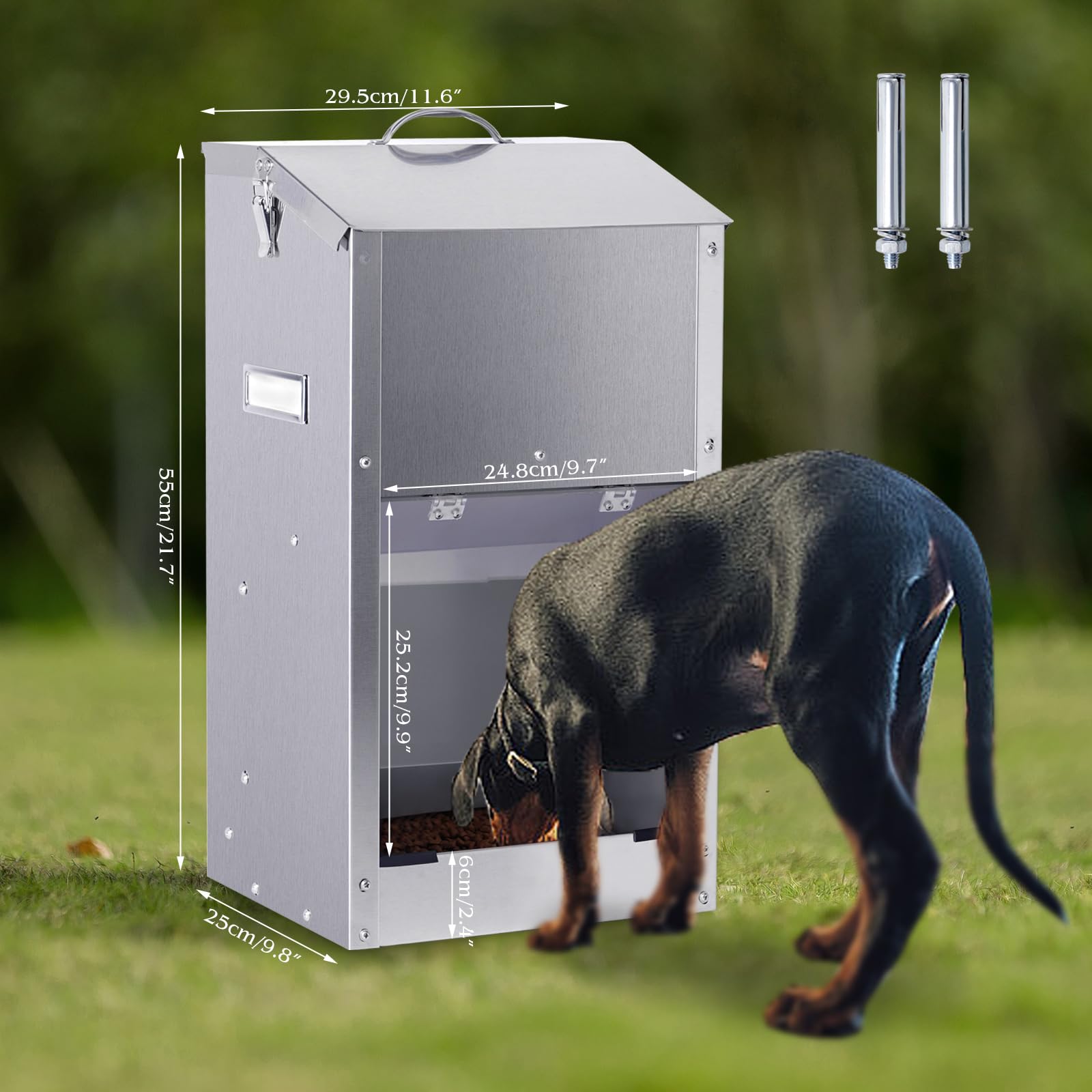 PKNYBZH clear acrylic viewing window to monitor remaining food.