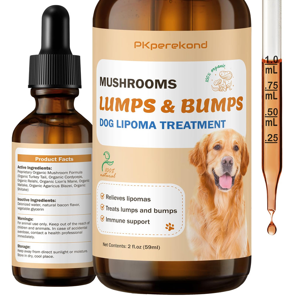 PKperekond dog lumps-bumps-supplement-bottle supports mobility with natural lipoma-friendly properties.