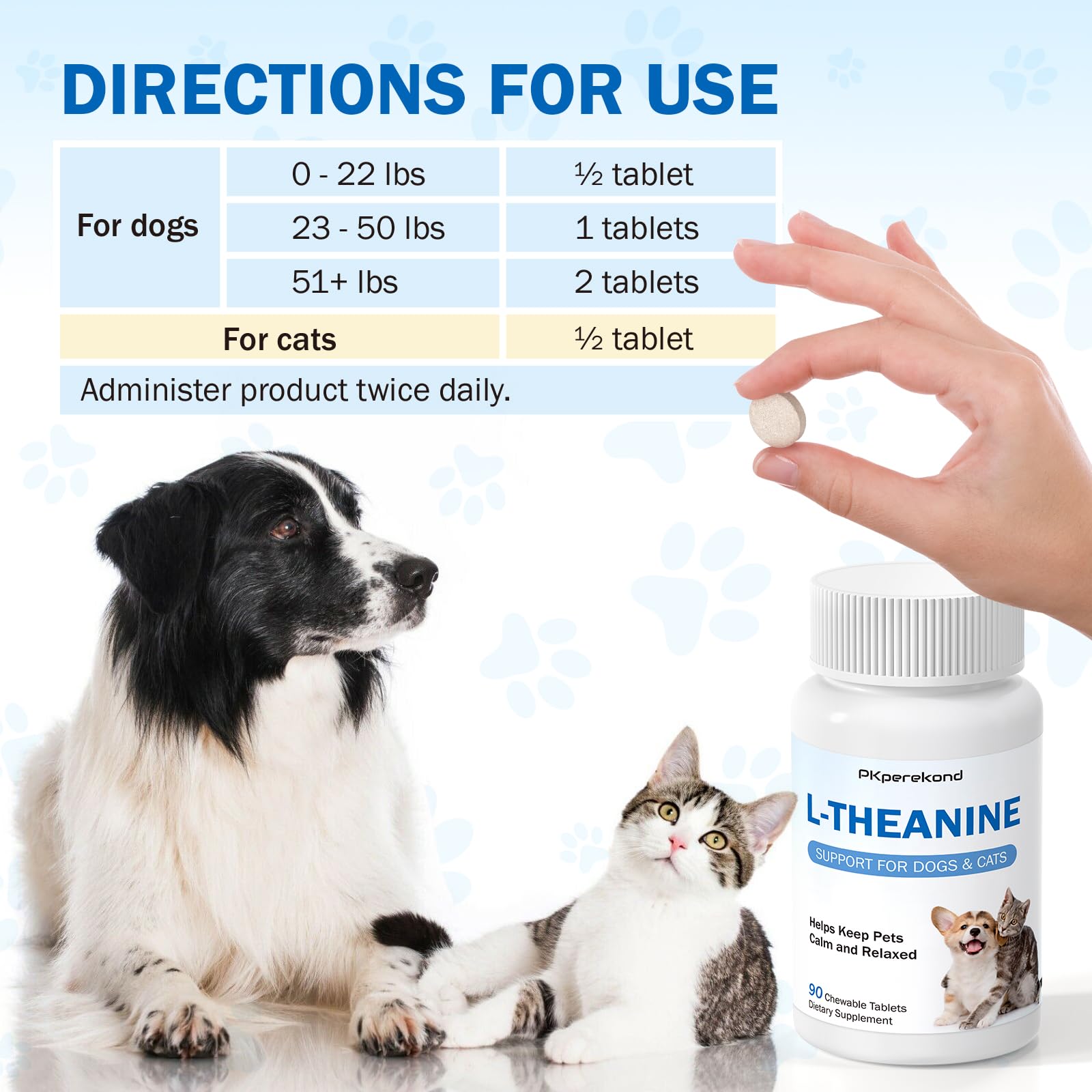 PKperekond L-Theanine tablet next to travel-friendly packaging.
