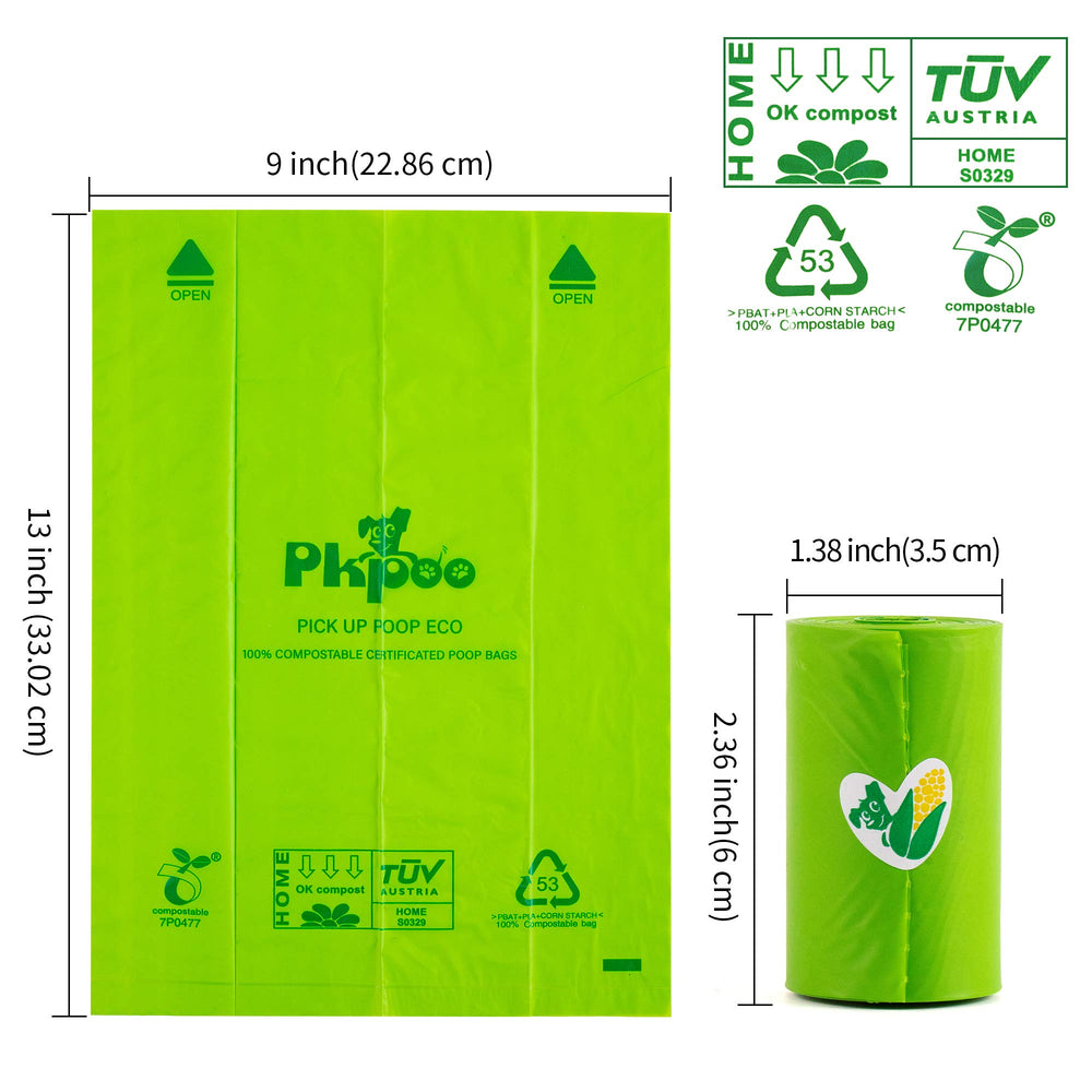 Pkpoo 13x9 size bags fit multiple waste tasks at home.