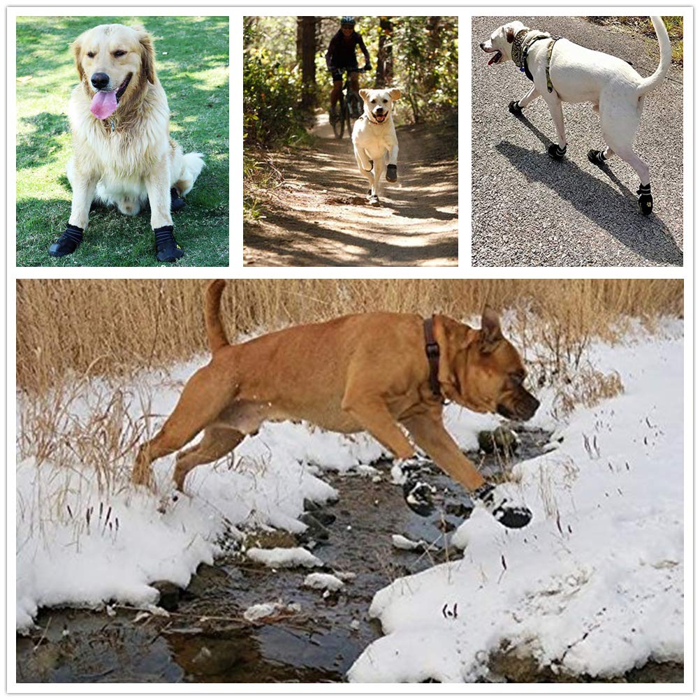 PK.ZTopia Waterproof Dog Boots adjustable straps ensure a secure, customizable fit