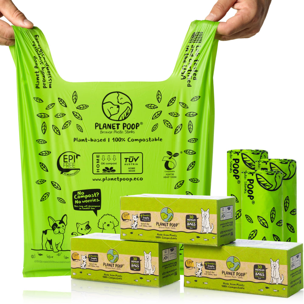 PLANET POOP compostable 90-count bag pack for eco-friendly waste disposal