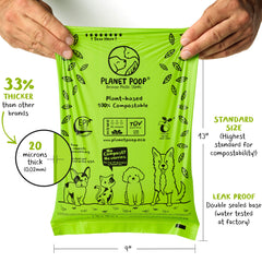 Planet Poop bags unfolded show thick, reliable bagging.