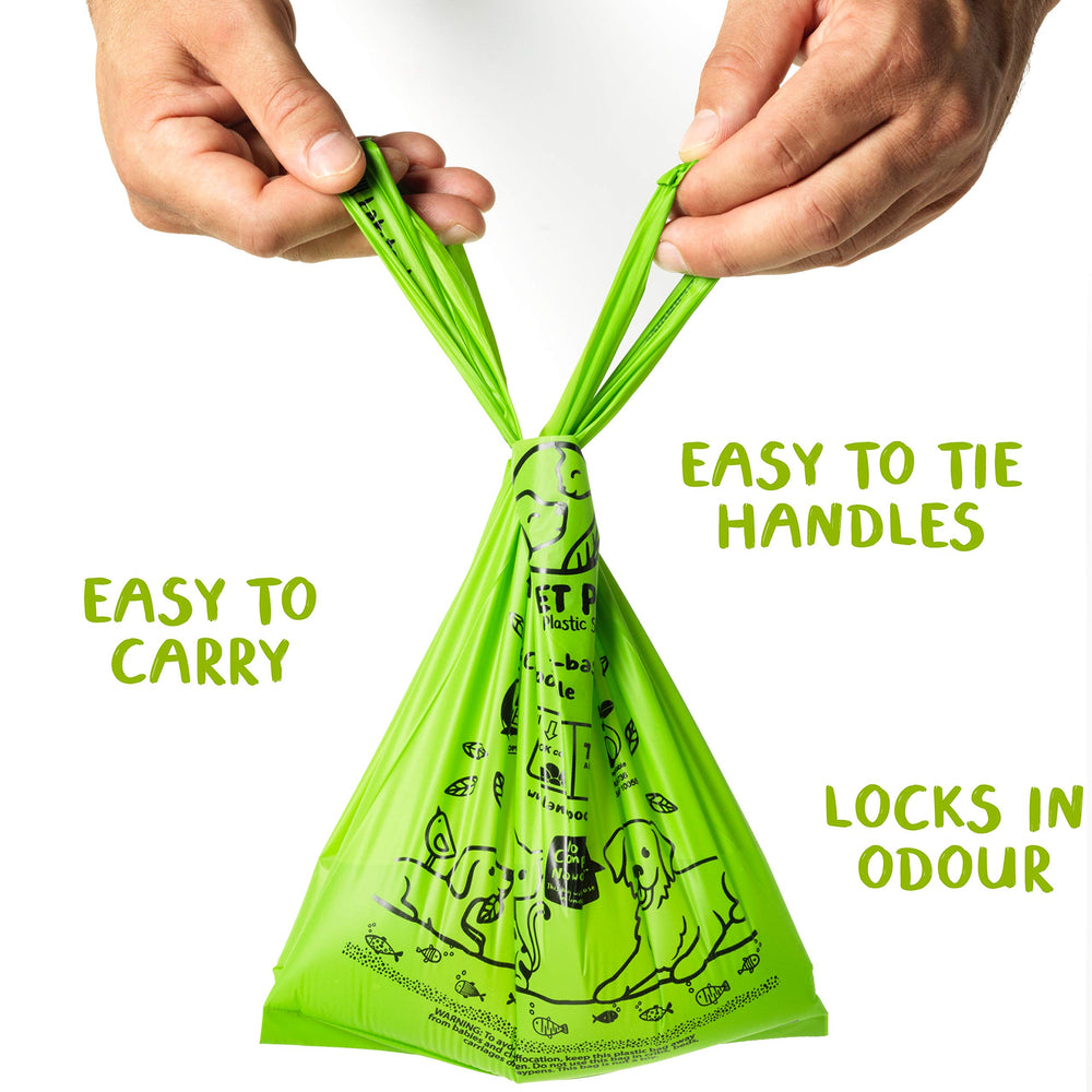 Planet Poop plant-based non-GMO bags support plastic-free waste management.
