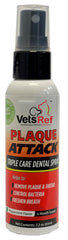 Plaque Attack Pet Dental Spray bottle ready for use on pets' teeth for improved oral health.