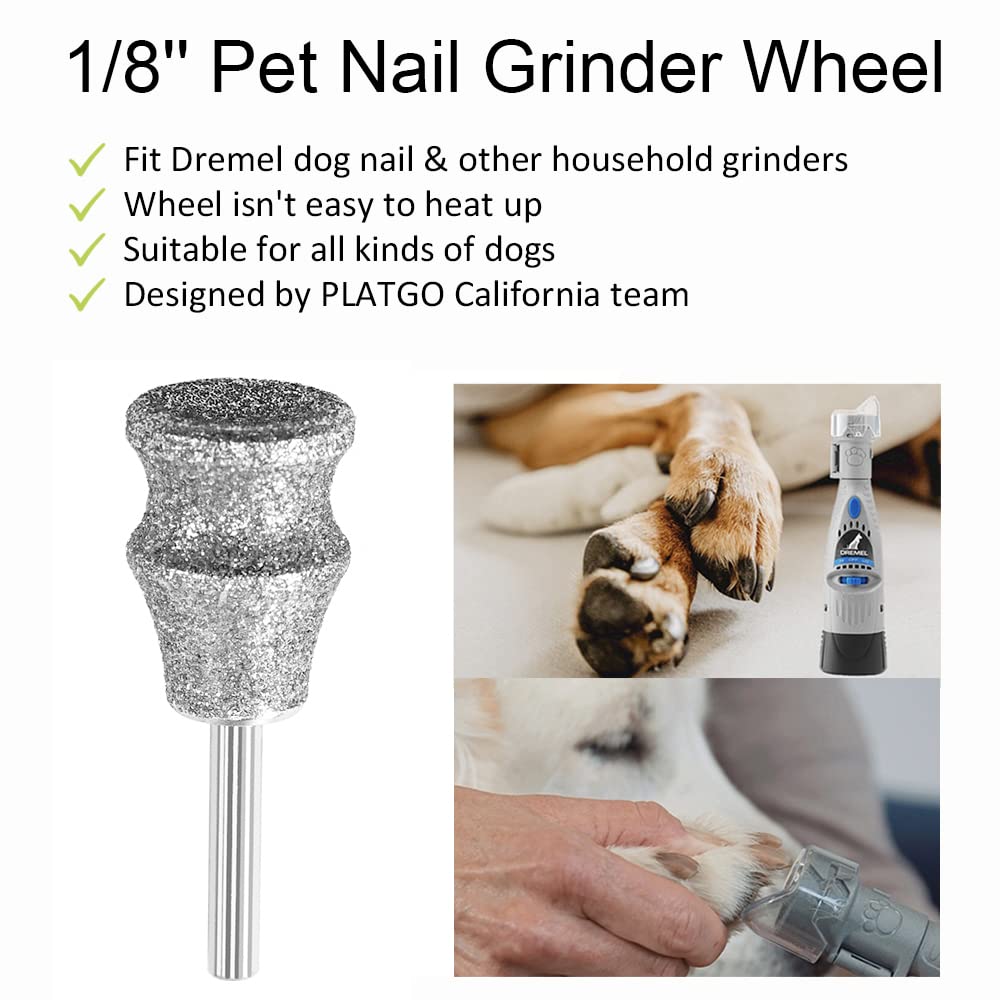 PLATGO diamond bits for smooth, even pet nails during grooming sessions.