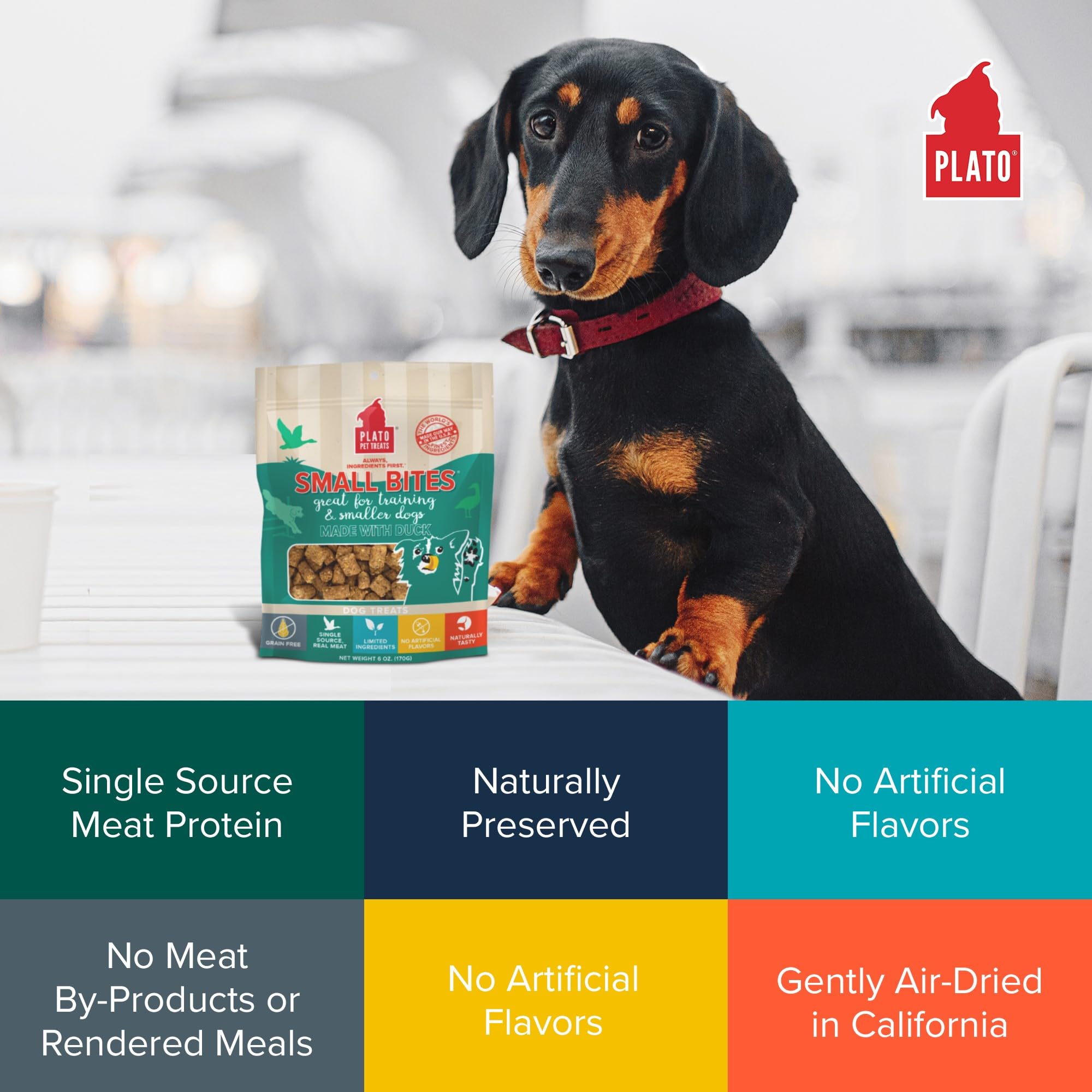 PLATO Made in USA facility signals careful production and safe ingredient sourcing.
