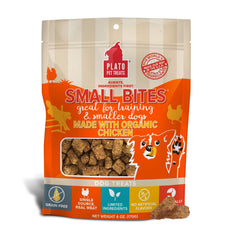 PLATO Small Bites open bag for quick training rewards.