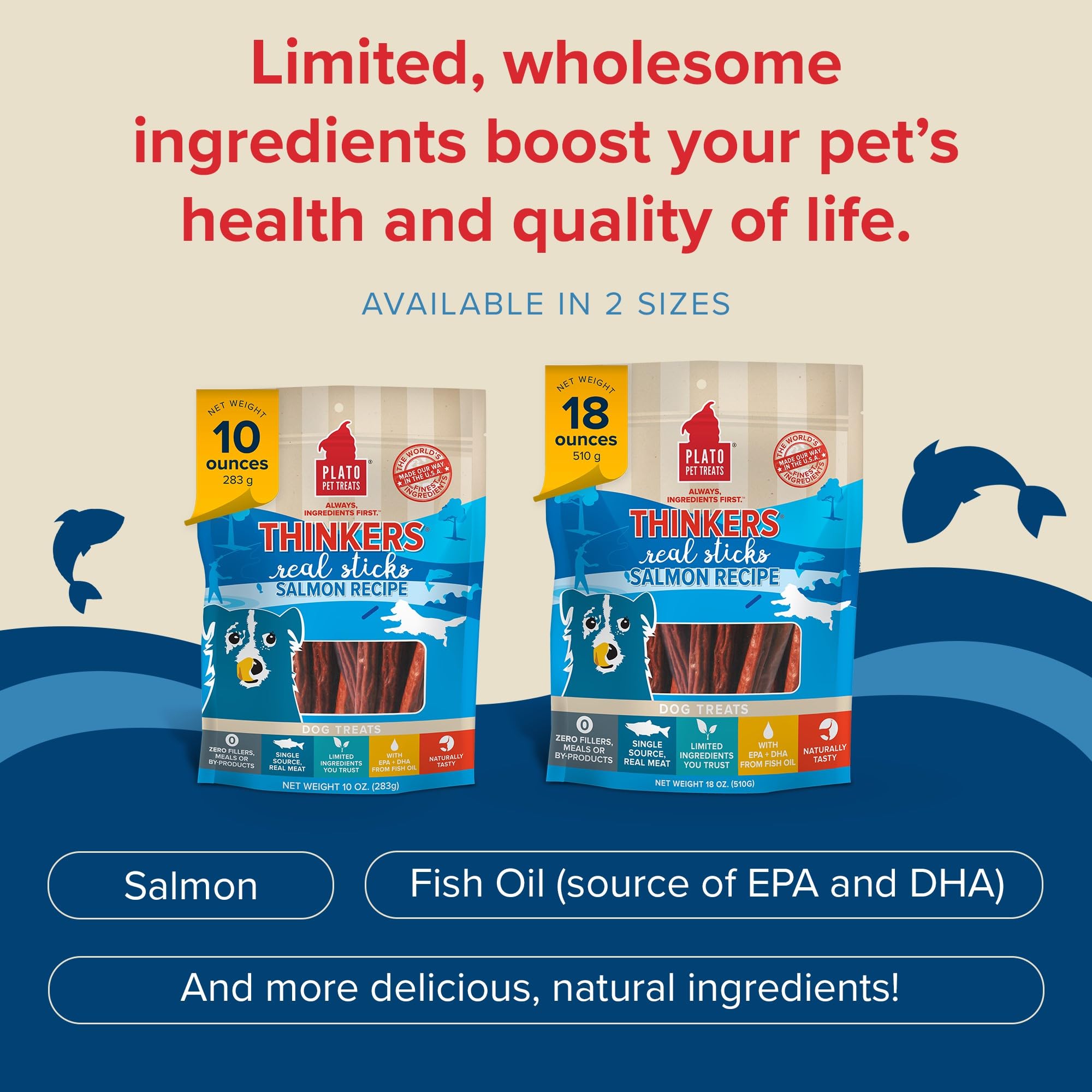 PLATO Thinkers Salmon omega 3 and 6 fatty acids for natural nutrition