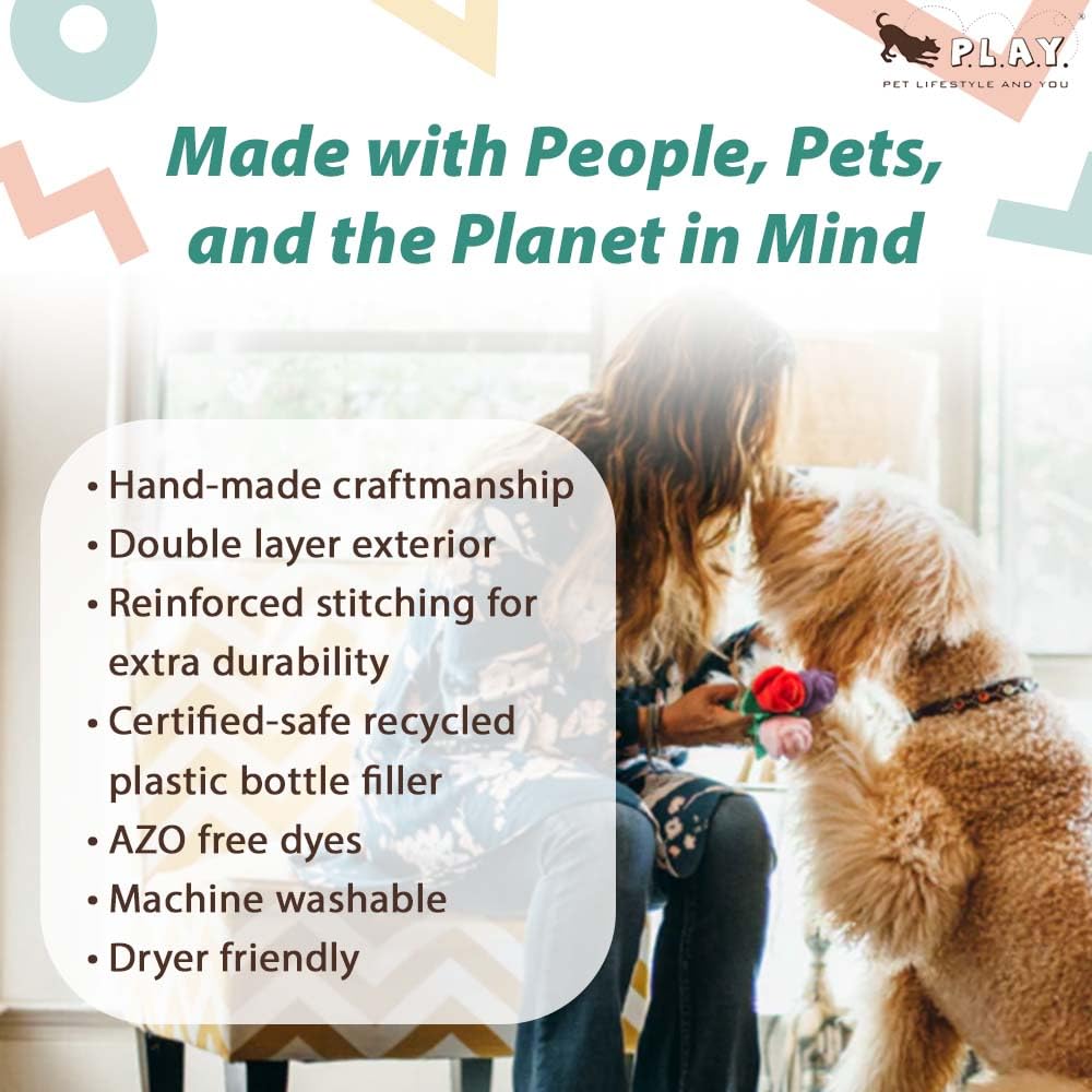 P.L.A.Y. durable double-stitched edges built for long-lasting puppy play.