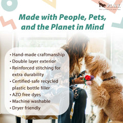 P.L.A.Y. durable double-stitched edges built for long-lasting puppy play.