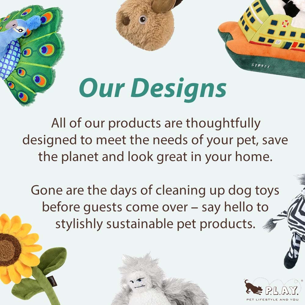 P.L.A.Y. Planet Fill recycled filler for eco-friendly pet toy safety.