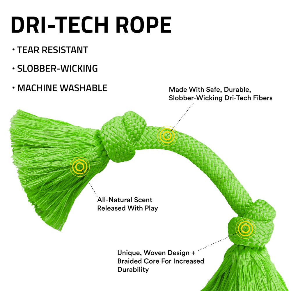 Playology Dri-Tech Rope designed for medium dogs up to 50 lbs for durable play.