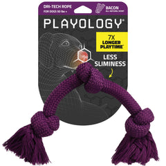 Playology Dri-Tech Rope Toy close-up showing durable fibers for tough chewers at home and outdoors.