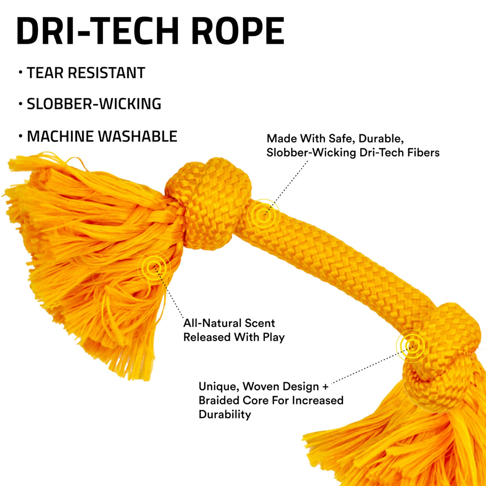 Playology Dri-Tech rope tug for medium dogs up to 50 lbs enhances interactive sessions