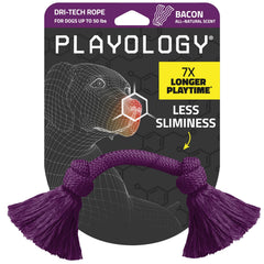 Playology Dri-Tech Rope Tug toy in motion for tough chewers and interactive play.
