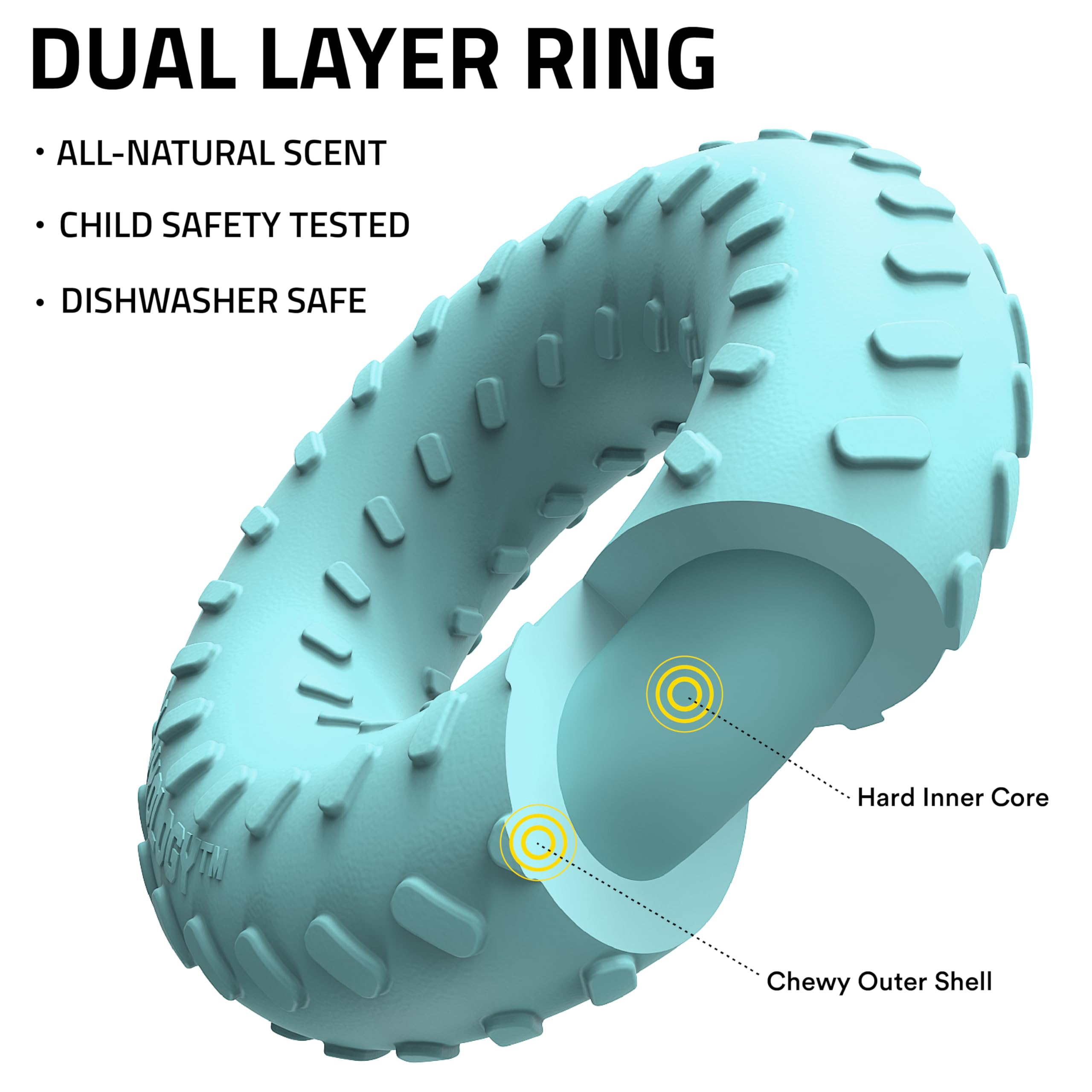 Playology dual layer ring chew toy outdoor play for yard sessions