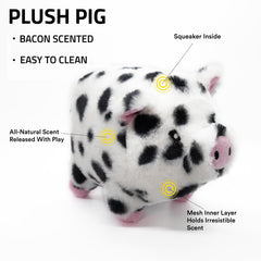 Playology encapsiscent technology pig toy releasing all-natural bacon scent during chew