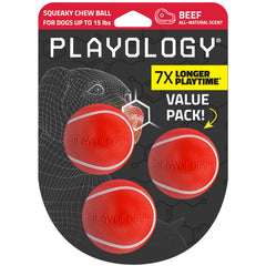 Playology Squeaky Chew Ball for small dogs, engaging squeak promotes interactive play.