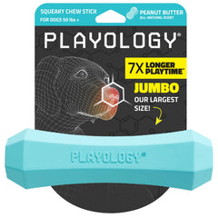 Playology squeaky-chew-stick dog toy offers durable, long-running play for large breeds.