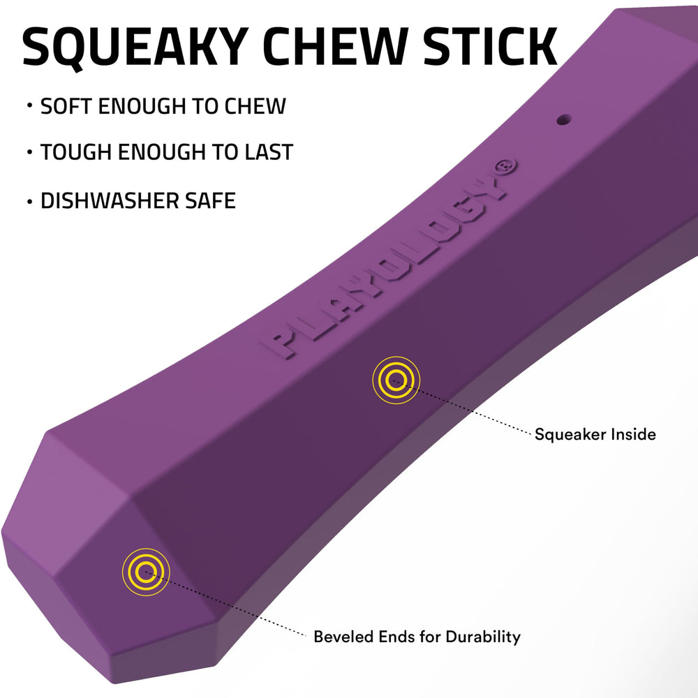 Playology Squeaky Chew Stick bacon closeup showing long-lasting scent