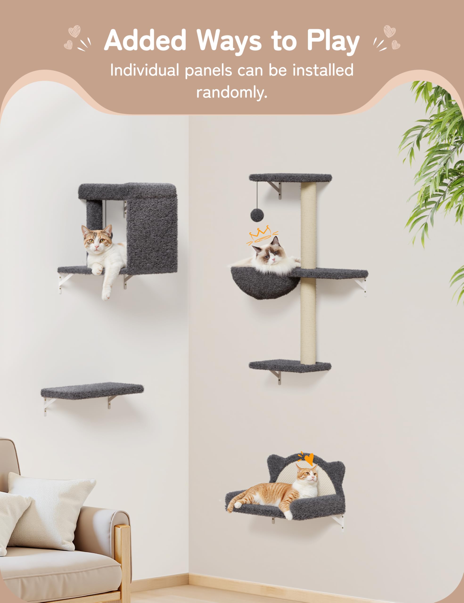 PLEKER swing basket adds playful hanging space for cats.