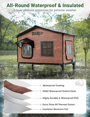 PLEKER elevated base 4-3-inch off-ground design keeps interior dry
