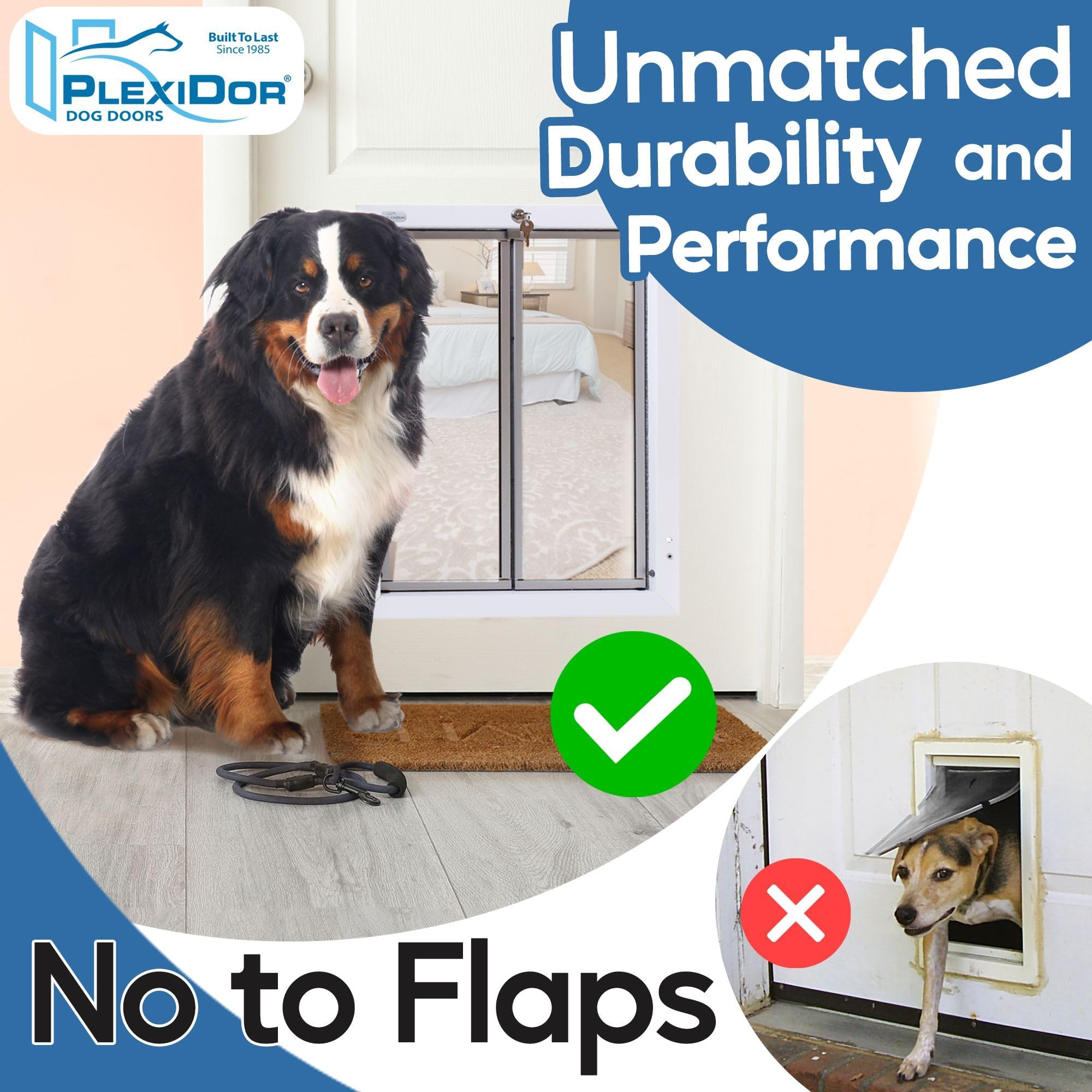PlexiDor anodized aluminum frame highlights premium durability and sleek appearance.