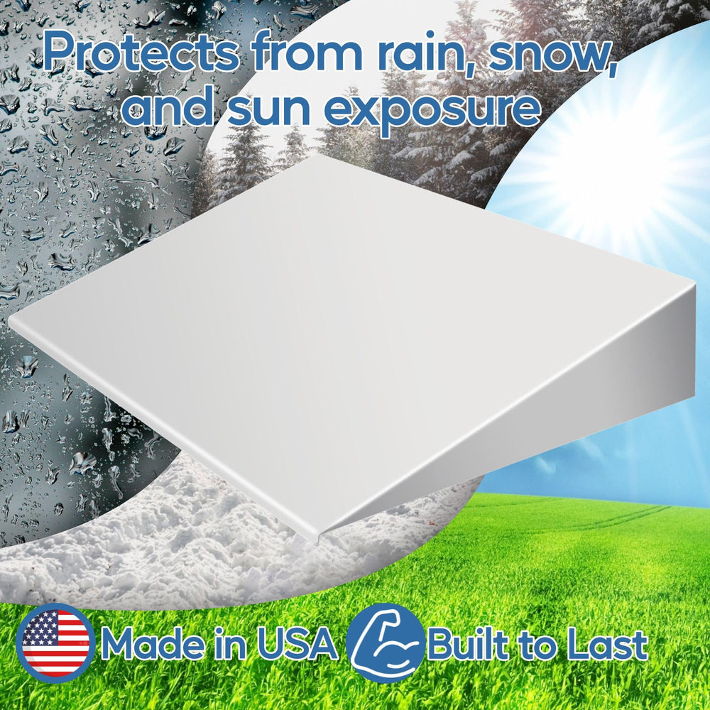 Plexidor image shows lawn irrigation protection, reducing direct sun and rain exposure.