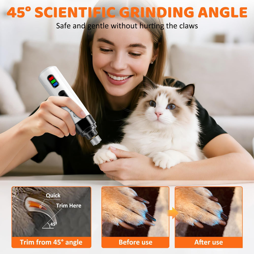 PleySyncz two-speed pet nail care for standard and gentle trimming.