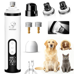 PleySyncz dog nail grinder with LED light for precise quick visibility during trimming.