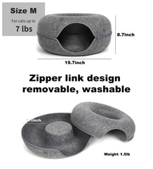 PLIISLUP cat tunnel bed interior view highlights a multi-cat friendly cave