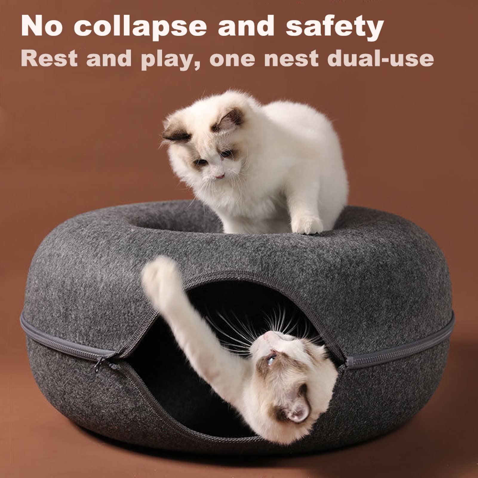 PLIISLUP cat tunnel bed medium size 20x20 view demonstrates compact fit