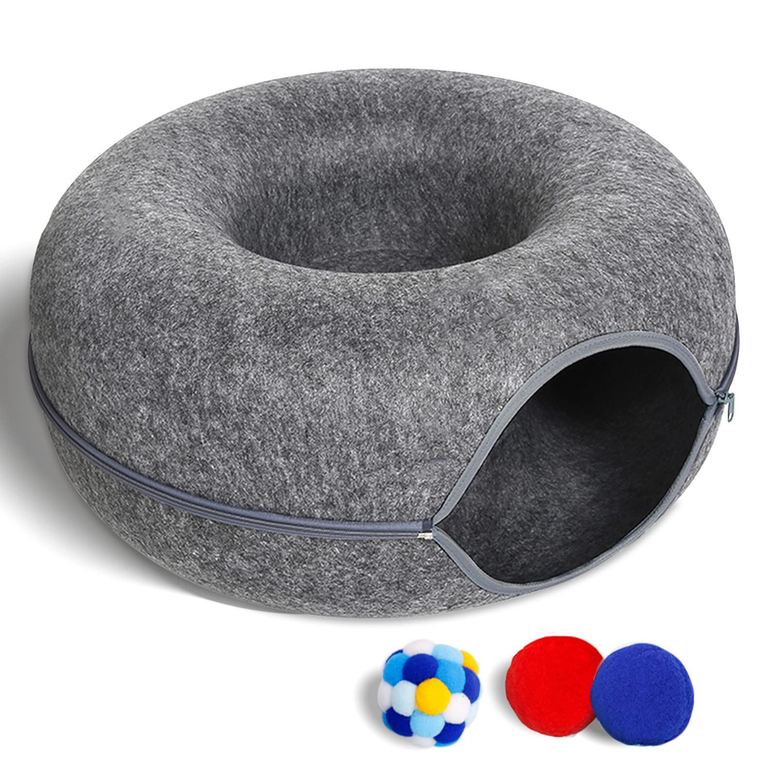 PLIISLUP cat tunnel bed top view showing cozy space for play and rest