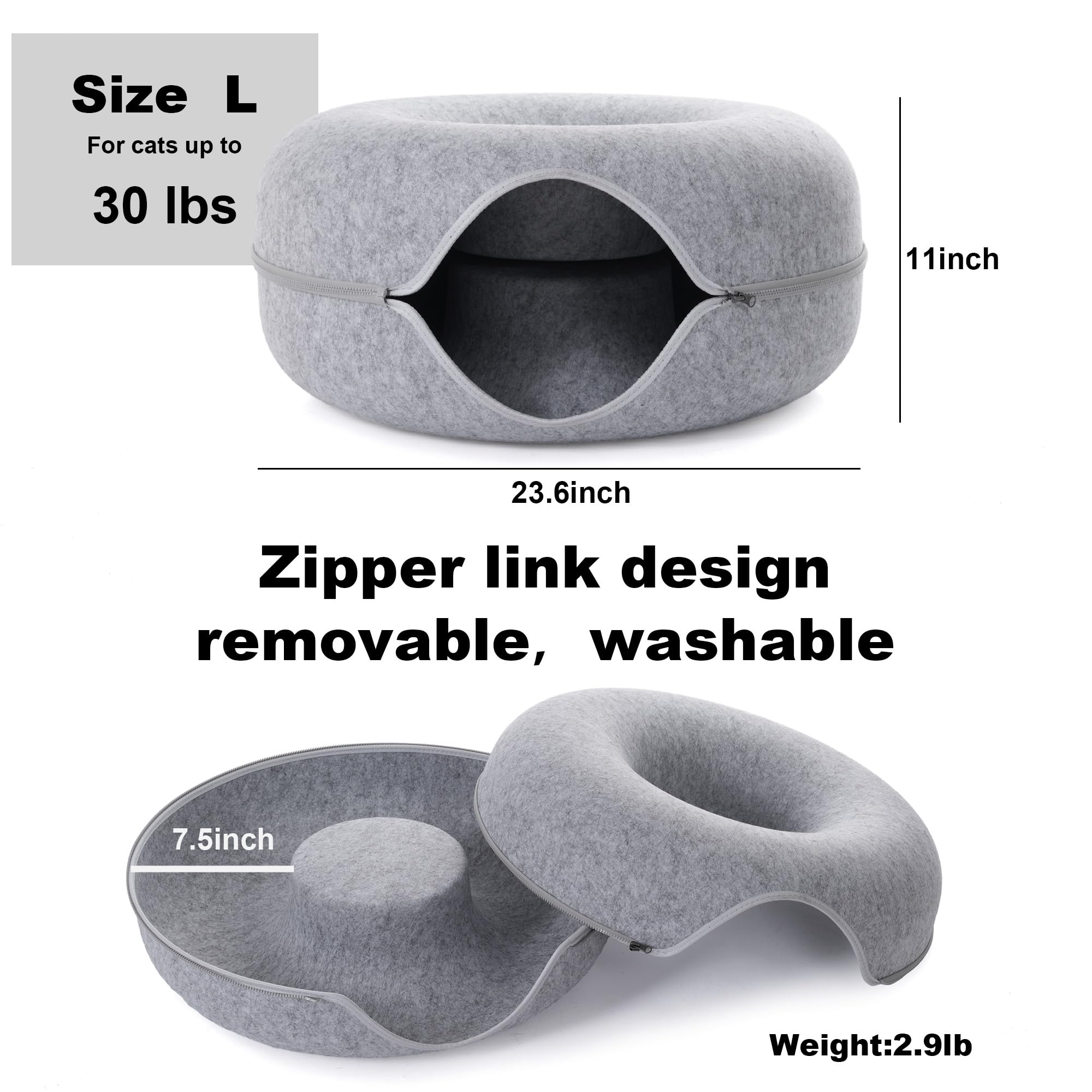 PLIISLUP cat tunnel bed toys ball close-up demonstrates pounce-friendly features