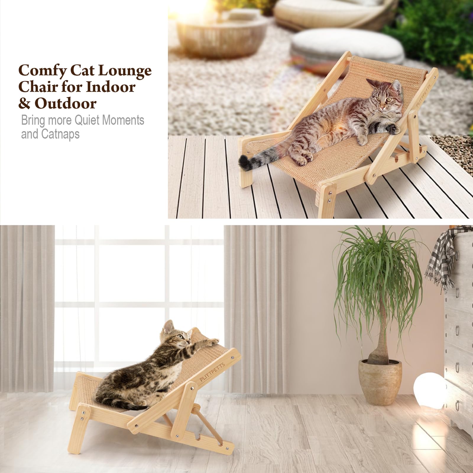 PLITTPETTS sisal cat scratcher bed portable and foldable for on-the-go use.