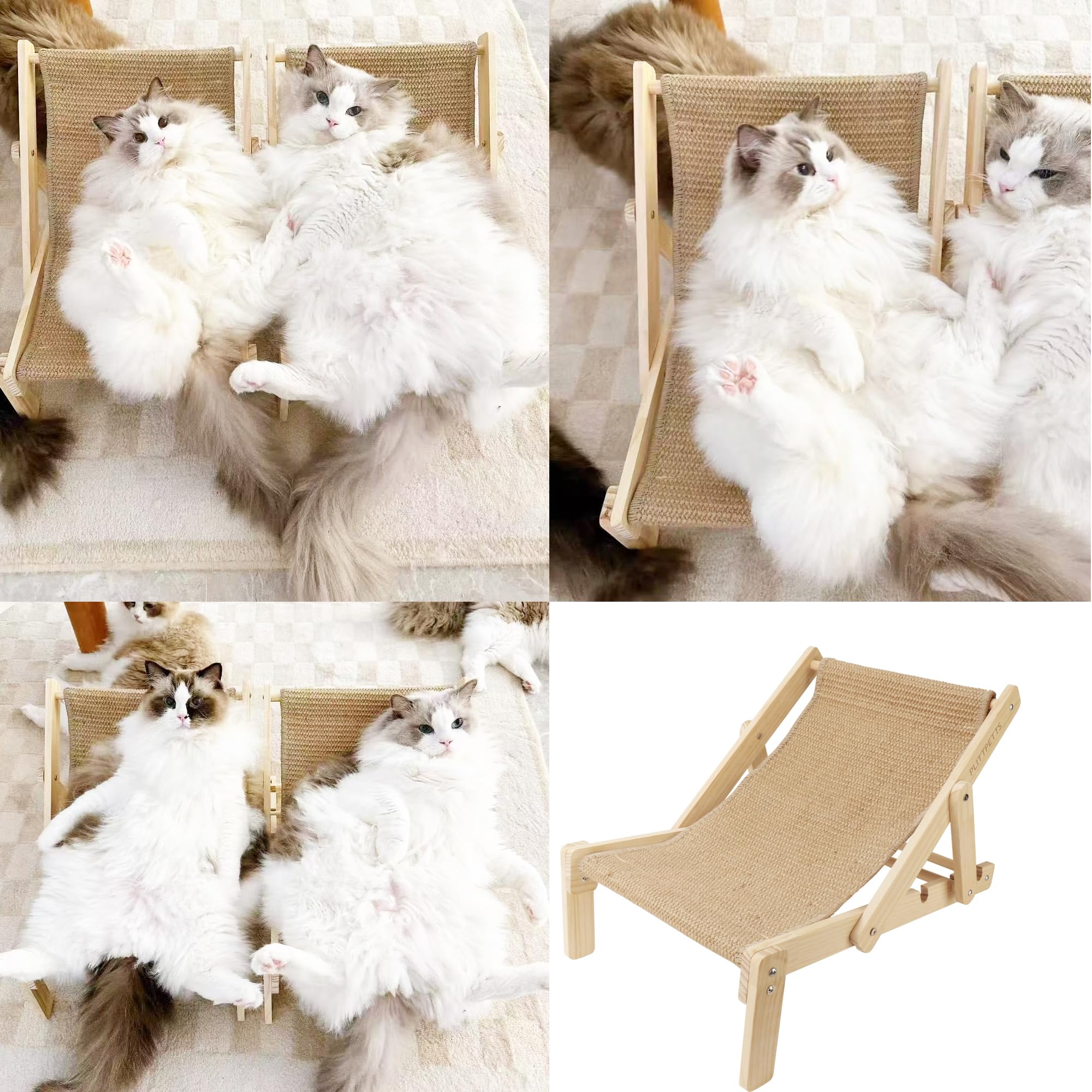 PLITTPETTS sisal cat scratcher bed demonstrates protection of furniture by redirecting scratching.