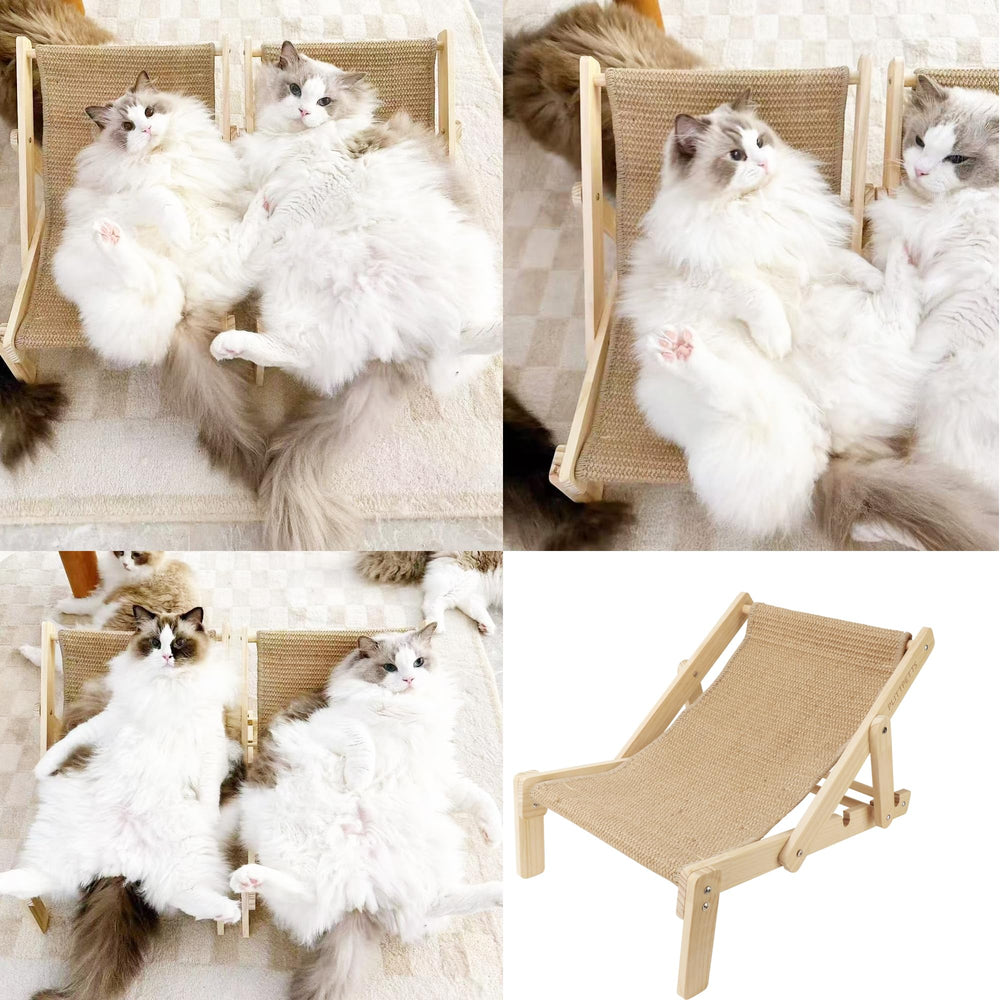 PLITTPETTS sisal cat scratcher bed demonstrates protection of furniture by redirecting scratching.