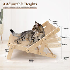 PLITTPETTS sisal cat scratcher bed with wood frame close-up and sturdy design.