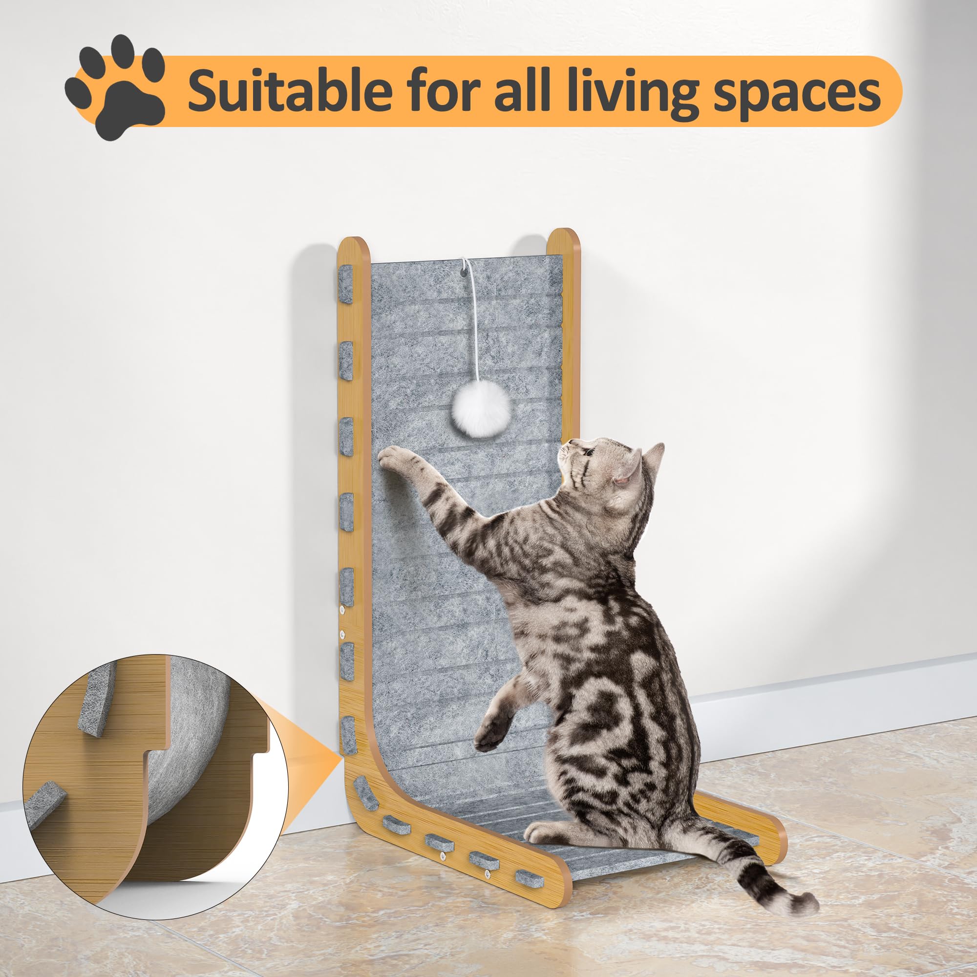 PLITTPETTS felt cat scratcher corner placement protects furniture
