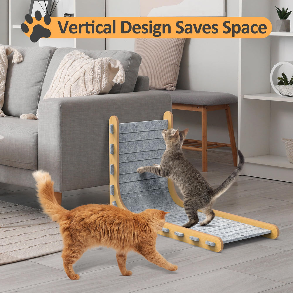 PLITTPETTS felt cat scratcher with fluffy ball for interactive play