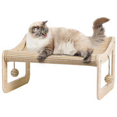 PLITTPETTS Sisal Scratcher Bed closeup showing natural surface for scratching and lounging