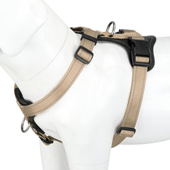 Plutus Pet adjustable no-pull harness front clip aids training with gentler pull control.
