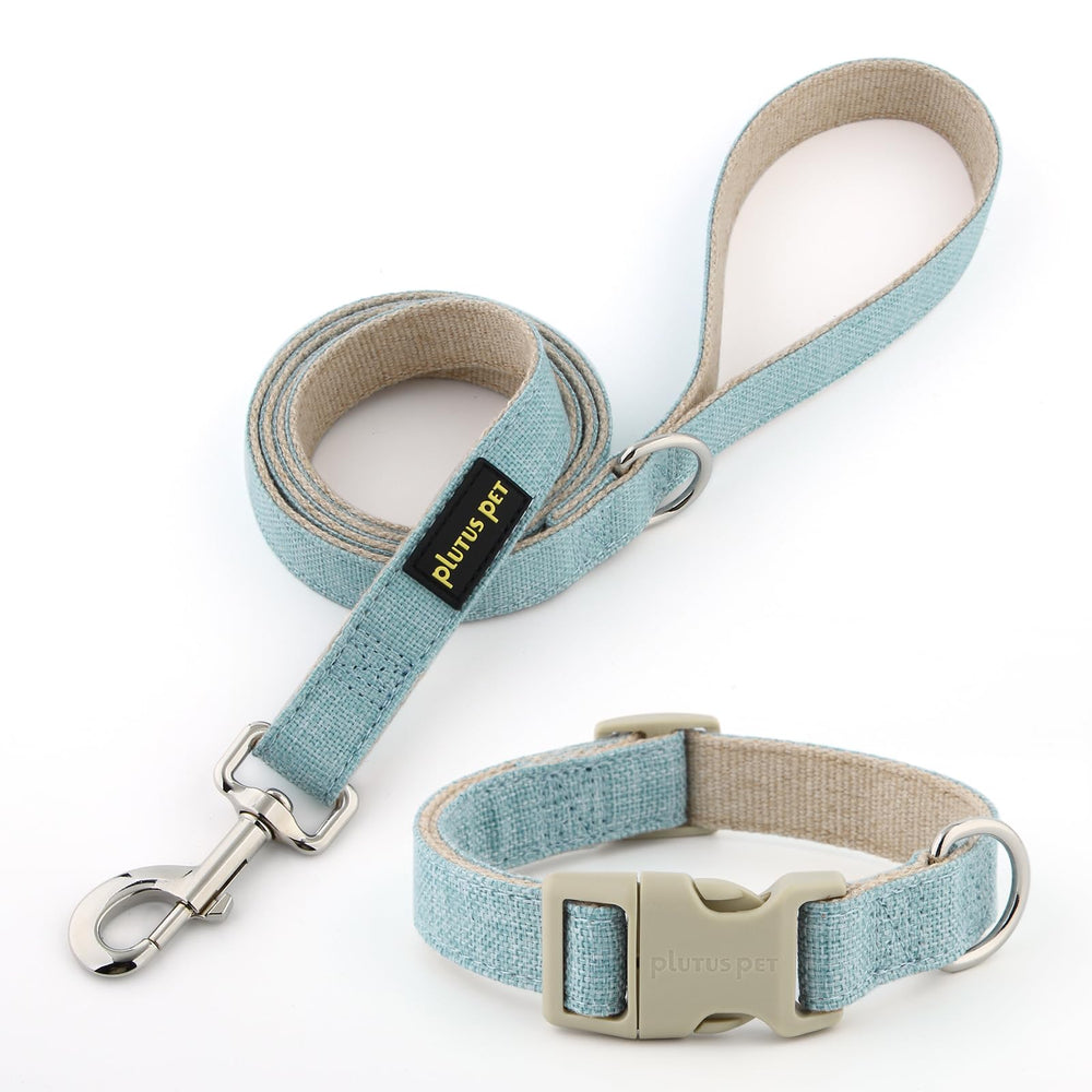 PLUTUS PET cotton hemp dog collar close-up showing soft skin-friendly texture